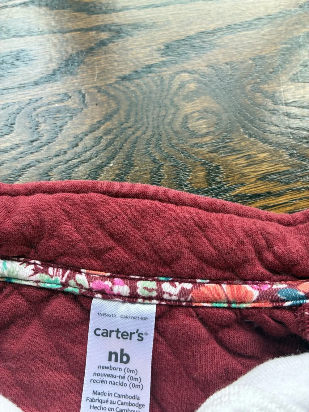Carters size newborn